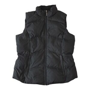 Eddie Bauer Womens Black Premium Goose Down Puffer Vest Size S Warm Cozy